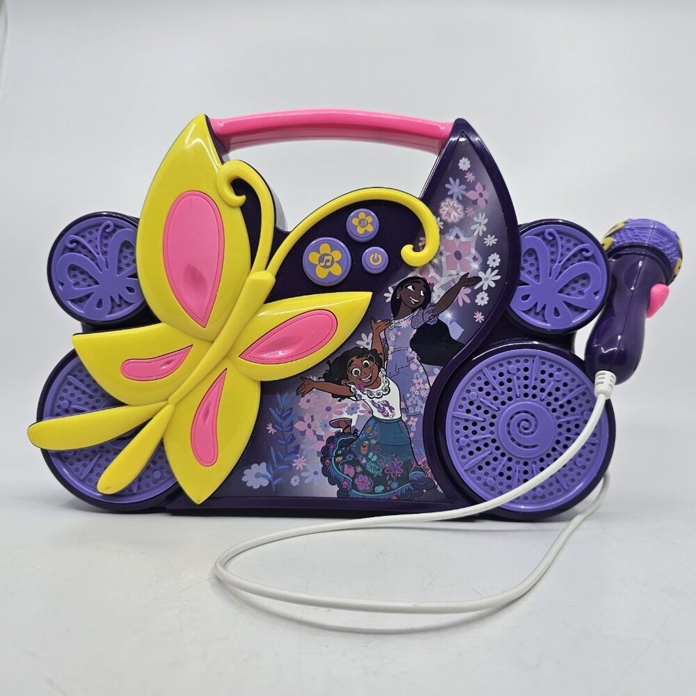 Disney Encanto Princess Mirabel Sing-Along Boombox Speaker w Microphone Purple